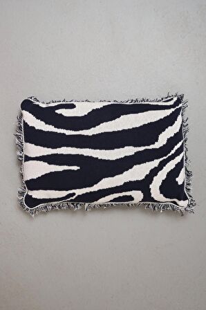 Peraluna ZEBRA PILLOW %100 Organik Pamuk Triko Yastık Kılıfı 60x40 CM Lacivert