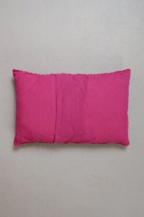 Peraluna FOAM PILLOW Şifon Şerit Triko Yastık Kılıfı 60X40 CM Fuşya