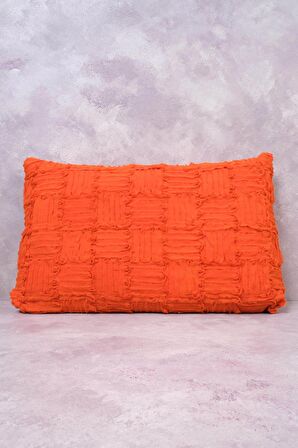 Peraluna FOAM PILLOW Şifon Şerit Triko Yastık Kılıfı 60X40 CM Turuncu