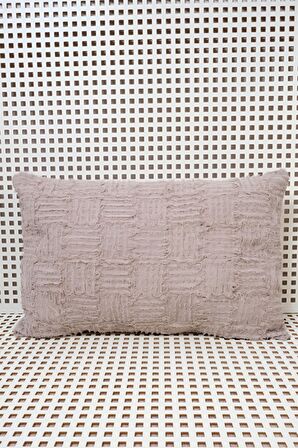 Peraluna FOAM PILLOW Şifon Şerit Triko Yastık Kılıfı 60X40 CM Bej