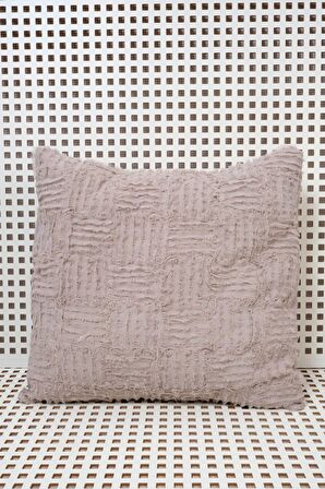 Peraluna FOAM PILLOW Şifon Şerit Triko Yastık Kılıfı 45X45 CM Bej