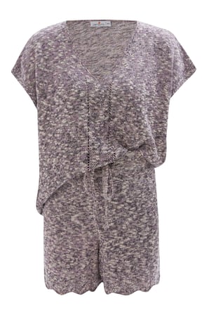 Peraluna RENGE BLOUSE & SHORTS Yazlık Viskonlu Kadın Triko Şort Takım Lila