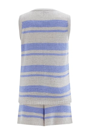 Peraluna LAURA TOP & SHORTS Yazlık Kadın Triko Şort Takım Taş/Lila