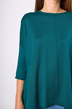 Peraluna Helion Bol Kesim Kadin Triko Kazak - Koyu Yeşil