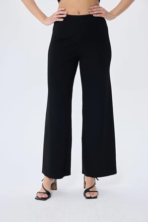 Memphis Trouser Kadın Rahat Kesim Triko Pantolon - SİYAH