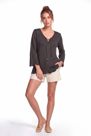 Peraluna Breeze Tunik, Kadın Triko Tunik - Koyu Kahve