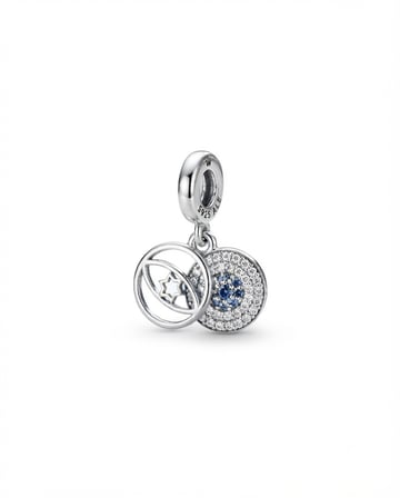 Kadın Gümüş Pandora Bileklik Uyumlu Nazar Boncuğu Model Charm