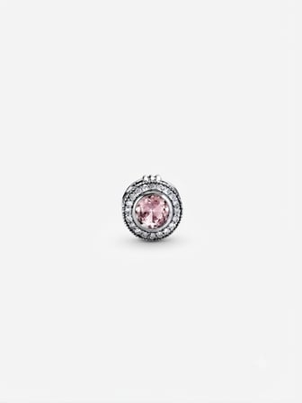 Kadın Gümüş Pandora Bileklik Uyumlu Taşlı Pembe Renk Detay Charm