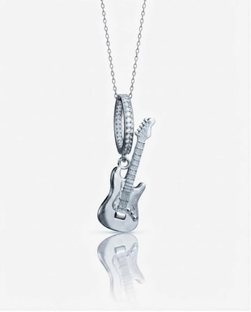Kadın Gümüş Bileklik Uyumlu Gitar Model Charm