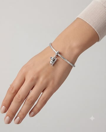 Kadın Gümüş Bileklik Uyumlu Koala Model Charm