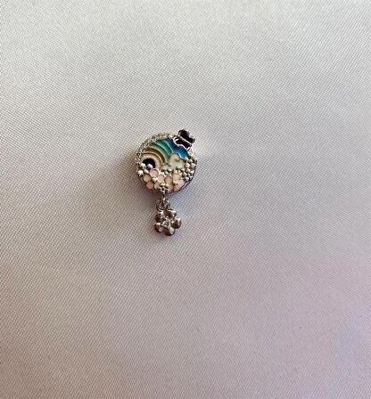Bayan Gümüş Bileklik Uyumlu Gökyüzü Model Renkli Charm