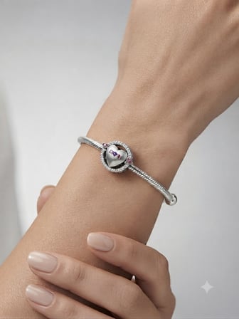 Kalp ve Aşk Oku Model Gümüş Charm