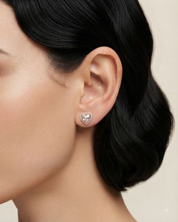 Kalp Model Gümüş Küpe