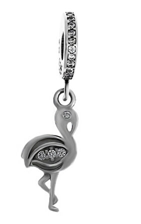 Kadın Flamingo Model Gümüş Charm