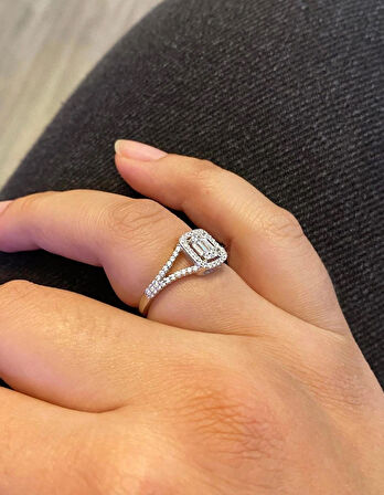 Kadın V Detay Baget Model Gümüş Yüzük