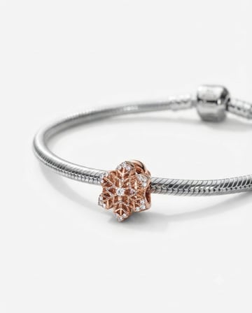 Kadın Rose Renk Kar Tanesi Model Gümüş Charm