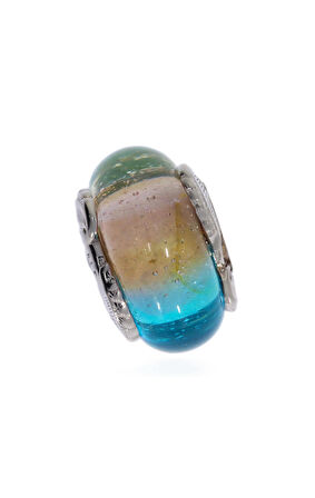 Kadın Yaprak Detay Murano Model Gümüş Charm