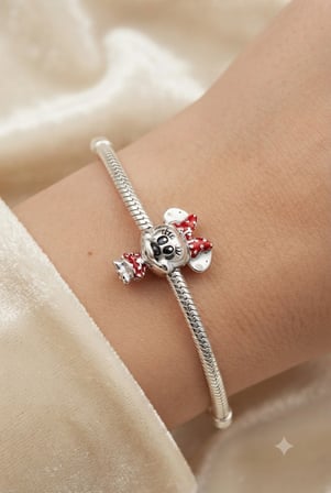 Kadın Minnie Mouse Gümüş Charm