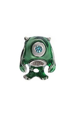 Kadın Sevimli Canavarlar ''Tek Gözlü Mike'' Model Gümüş Charm