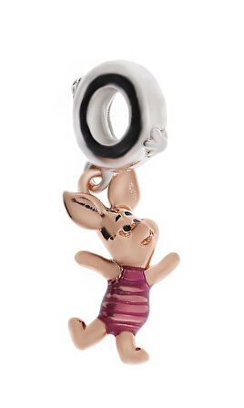 Kadın Winnie The Pooh ''Piglet'' Model Gümüş Charm