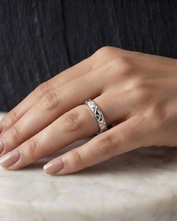 Kadın Zikzak Desen Alyans Model Yüzük