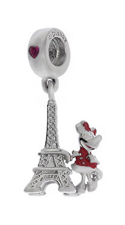 Kadın Minnie Mouse ve Eyfel Kulesi Model Charm