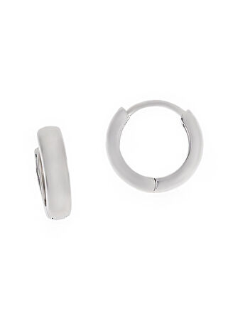 Kadın Küçük Halka Model Taşsız Gümüş Küpe