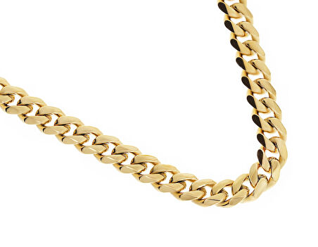 Erkek 6 mm Çelik Zincir Kolye Gold
