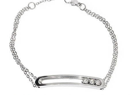 Kadın Modern Hareketli Taşlar Model Çelik Bileklik