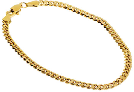 Erkek 4 mm Zincir Çelik Bileklik