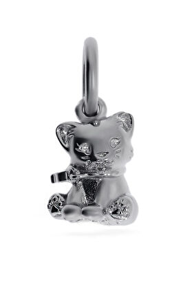 Kadın Tatlı Kedi Model Gümüş Charm