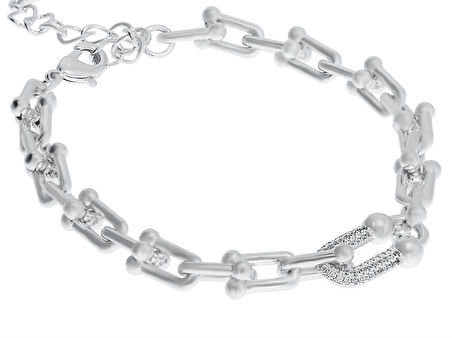 Kadın Taşlı Çelik Halka Detay Bileklik