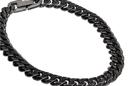 Erkek Siyah Renk Çelik Bileklik