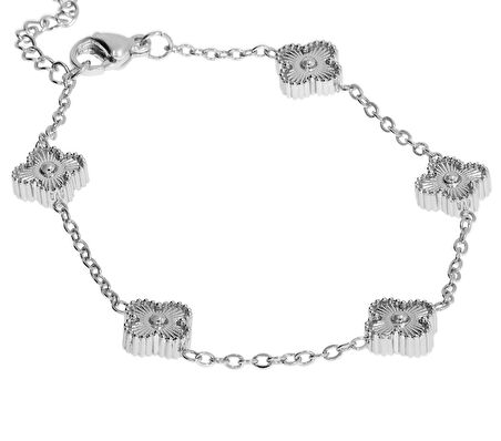 Kadın Tek Renk Çelik Yonca Model Bileklik