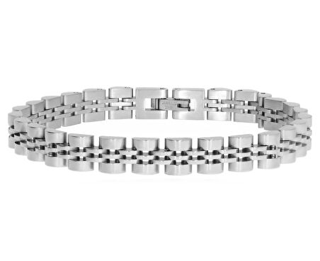 Erkek 8 mm Kalınlığında Hasır Model Çelik Bileklik