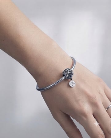 Bayan Gümüş  Bileklik Uyumlu Charm