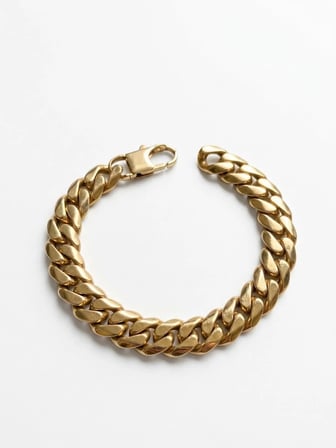Erkek 12 mm Çelik Bileklik Gold