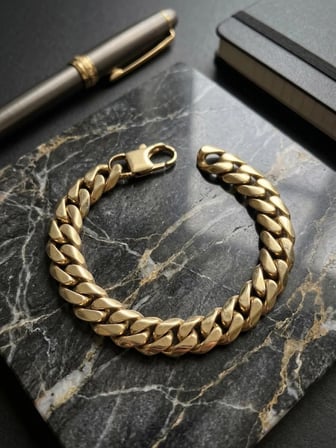 Erkek 12 mm Çelik Bileklik Gold