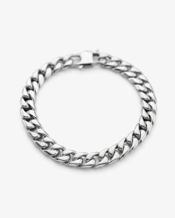 Erkek 10 mm Çelik Bileklik Gümüş