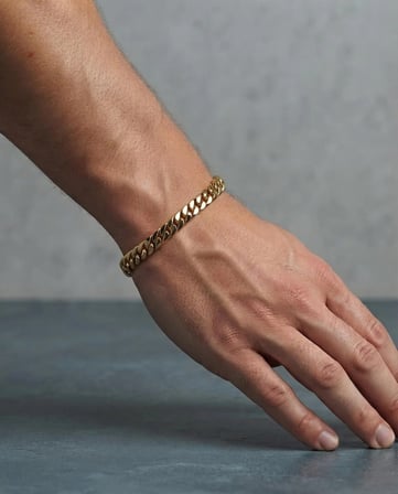Erkek 10 mm Çelik Bileklik Gold