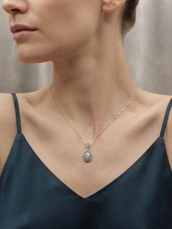 Kadın Baget Taş Detay Damla Model Gümüş Kolye
