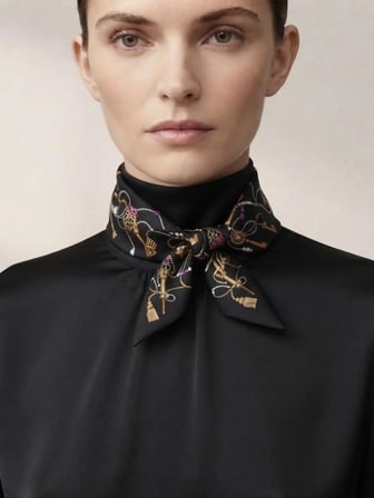 Kadın Anahtar Model Siyah Renk Fular