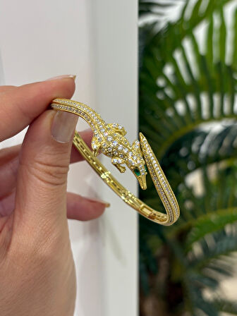 Kadın Gümüş İthal Zirkon Taşlı Kelepçe Bileklik