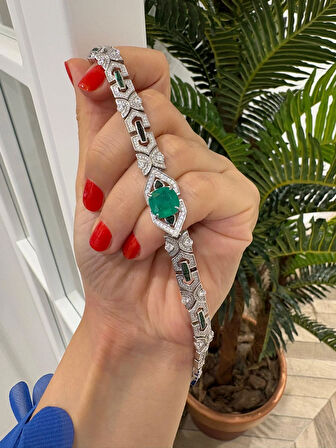 Kadın Gümüş Zirkon Taşlı Bileklik