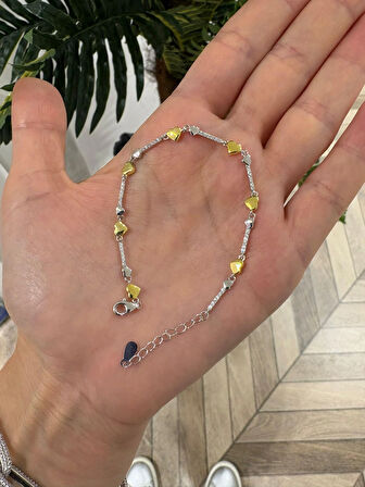 Kadın Gümüş Kalpli Suyolu Bileklik