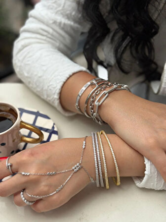 Kadın Gümüş Suyolu Bilezik