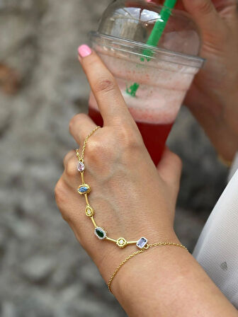 Kadın Gümüş Renkli Taşlı Şahmeran