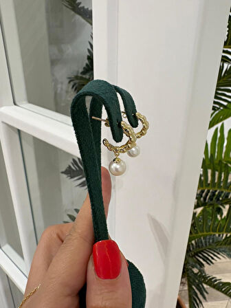 Kadın Gümüş İnci Tasarım Küpe