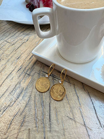 Kadın Gümüş Tuğralı Küpe