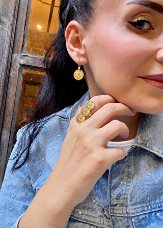 Kadın Gümüş Tuğralı Küpe